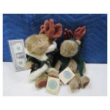(2) 12" BOYDS BEARS Monte~Helmut EXC Moose