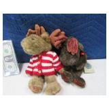 (2) 12" BOYDS BEARS Moose Murgatroyd~Izzy EXC