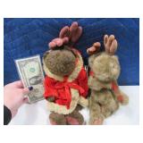 (2) 12" BOYDS BEARS Moose Manfred~Maynard EXC