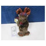 15" BOYDS BEARS Moose Dark w/ Red Scarf EXC