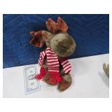 15" BOYDS BEARS Moose w/ Striped Red Scarf/Mittens