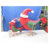 2pc Light up Chicken Scene Xmas Decor 24"/12"