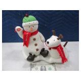 Hallmark 12" Plush Snowman~Barking Dog Moving Fig