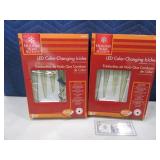 (2) New 6light LED Color Change Icicle Lights