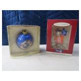 (2) OldSchool Logo BRONCOS Vintage Ornaments
