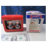 (2) BRONCOS Themed Ornaments Snowman/SPORTS