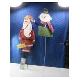 (2) Metal WELCOME Santa~Snowman 30" Decor