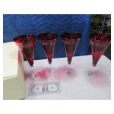 4pc LENOX Ruby Red 12" Glass Set NICE