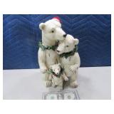 13" Polar Bear Resin Family Decor Figurine