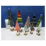 (9) Artist Signed NICE Art Glass Trees $$$