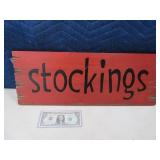 Wooden 23"x9" WallMount STOCKING Holder Sign