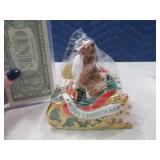 DanburyMint Collie Dog in Sleigh Ornamnent EXC