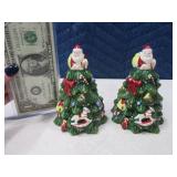 SPODE 5" Salt & Pepper XMas Tree SET 2of2