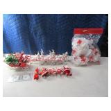 LOT 60s era Plastic Christmas Collectibles Sleigh