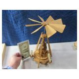 Vintage 12" Wooden Windmill Hanger Decor