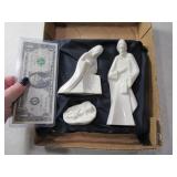 3pc MIKASA White Pottery Nativity Scene