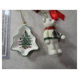 (2) SPODE Ornaments Bear & TreePlate