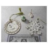 (4) LENOX Ornaments Snowflake~Nativity~Miniatures