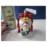 RADKO 5" Glass Santa Bell Ornament