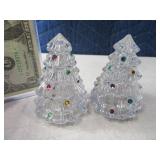 Glass 3.5" LENOX Clear Salt & Pepper Tree SET