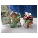 FITZ & FLOYD 4.5" Salt & Pepper SET Horse/Bird
