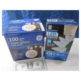 (2) LED Lights SuperShere & 50 WarmWhite 17