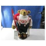 20" Plush SKI BEAR Holiday Decor Figure