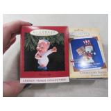 (2) Hallmark Snoopy & Porky Pig Ornaments