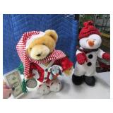 (2) 15" Singing/Dancing Bear & Snowman BatteryOprt