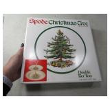 SPODE Double Tier Serving Tray Xmas 1of2