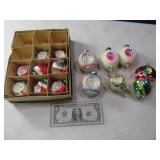 15 Antique Double Indent Glass Ornaments