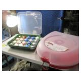 (2) Poly Wreath~Ornament Storage Boxes w/ Ornament