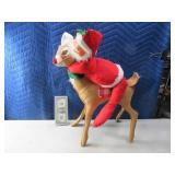 20" ANNALEE Reindeer w/ Santa Riding Vintage