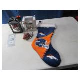 (4) BRONCOS Stocking & Ornaments