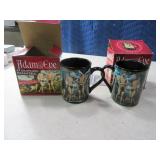 (2) ADAM & EVE Coffee Mugs *Show Their Privates*
