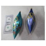 (2) Teardrop Icicle Handpainted 8" Bulbs NICE $$