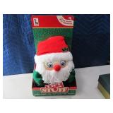 Unused Vtg LIFT N STUFF HEAD Plush Santa Head