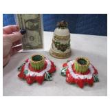 (3) Vintage JAPAN CandleHolders & Bell Pottery