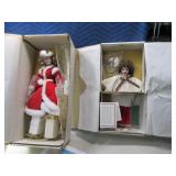 (2) Stunning FRANKLIN Heirloom Dolls Boxed~Detaild