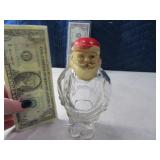 Antique Glass 5" Santa Candy Jar