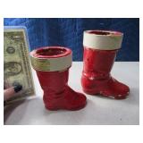 (2) Antique Cardboard? Boots CandyCane Holders?