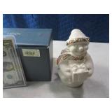 LENOX 6.5" Snowman Figure w/ Box EXC $