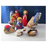 Vintage Cloth 12" Nativity Scene