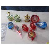 (10) Vintage Poly Dimension & Spinner Ornaments60s