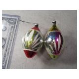 (2) OCCUPIED JAPAN Glass Handpainted Ornaments