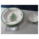(2) SPODE 12"/6" Christmas Bowls