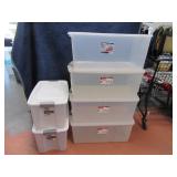 (6) XLarge Clear Storage Bins w/ Latch Lids