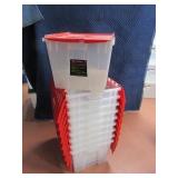 (10) RedLid 12gallon Clear Flip Top Storage Bins E