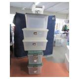 (6) Asst Clear Storage Tubs Latching Lids