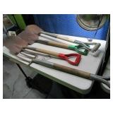 (4) Nice "Shorty" Yard Tools Shovels & Fork